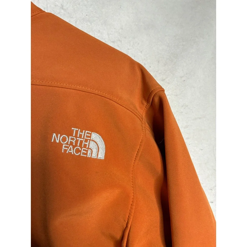 The North Face Apex Softshell Jacket Mens Orange Full Zip Fleece Lined 7737